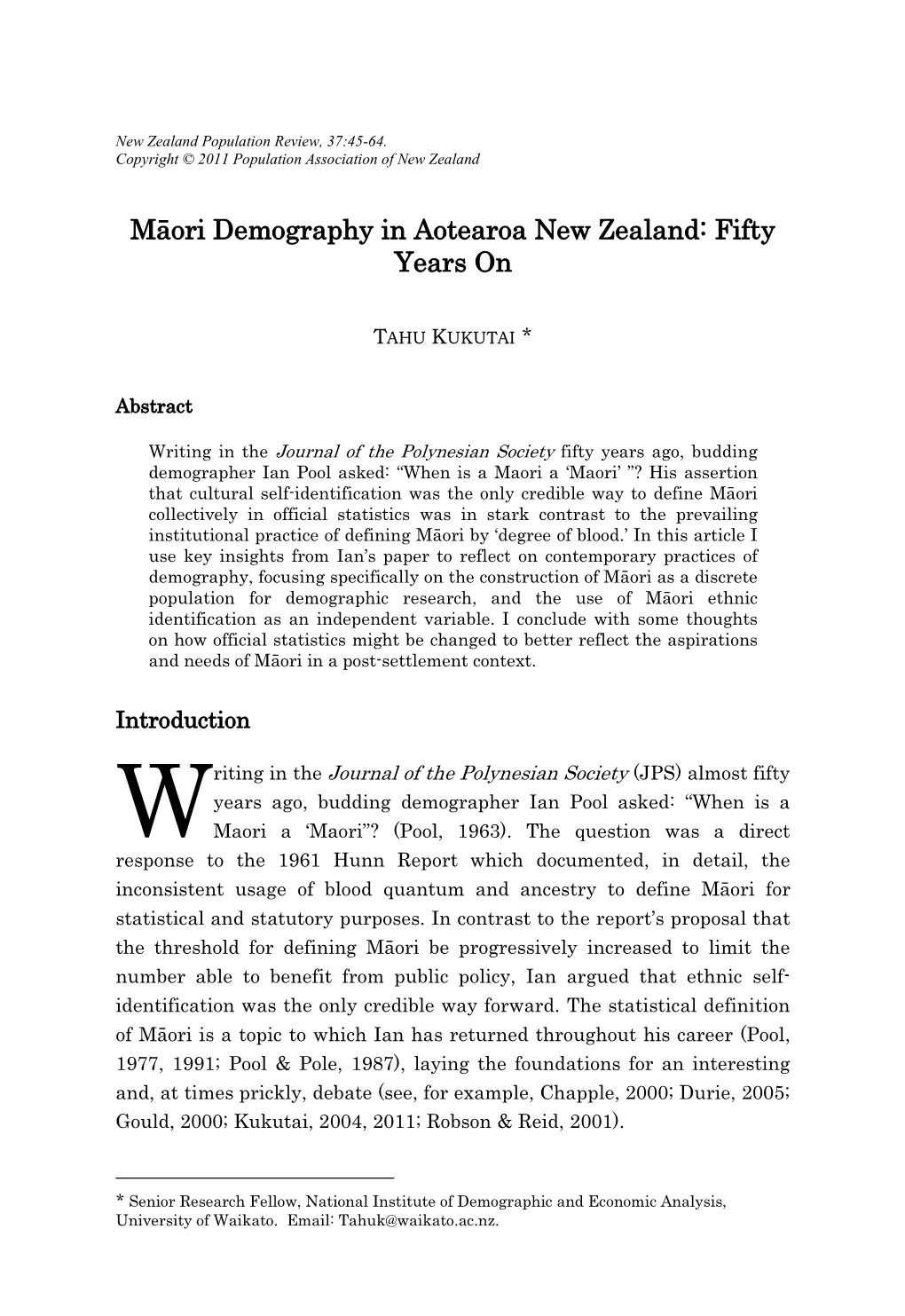 Māori Demography in Aotearoa New Zealand: Fifty Years On