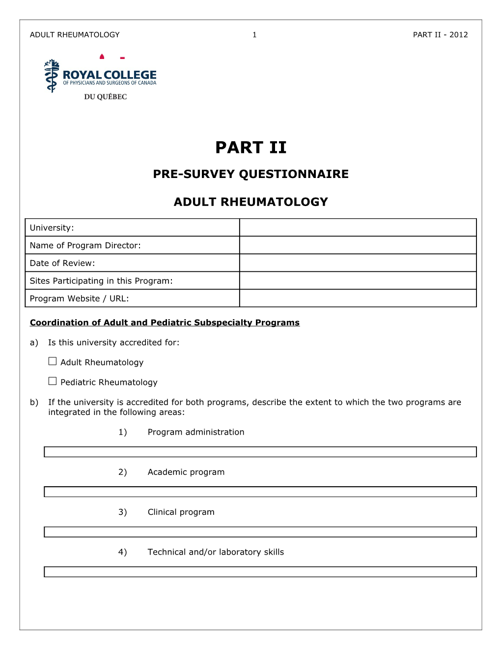 Anesthesia Questionnaire Short Version