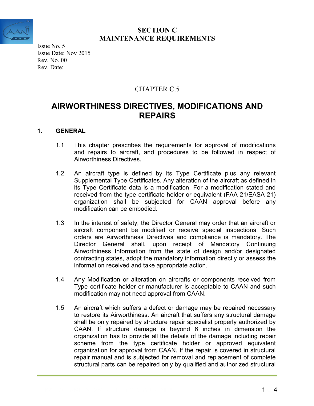 Airworthiness Directives, Modifications and Repairs