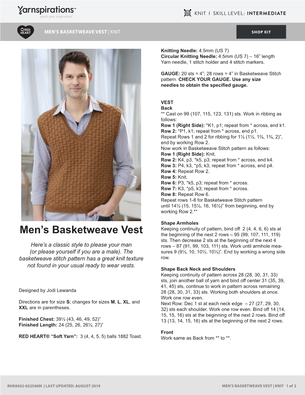 Men's Basketweave Vest
