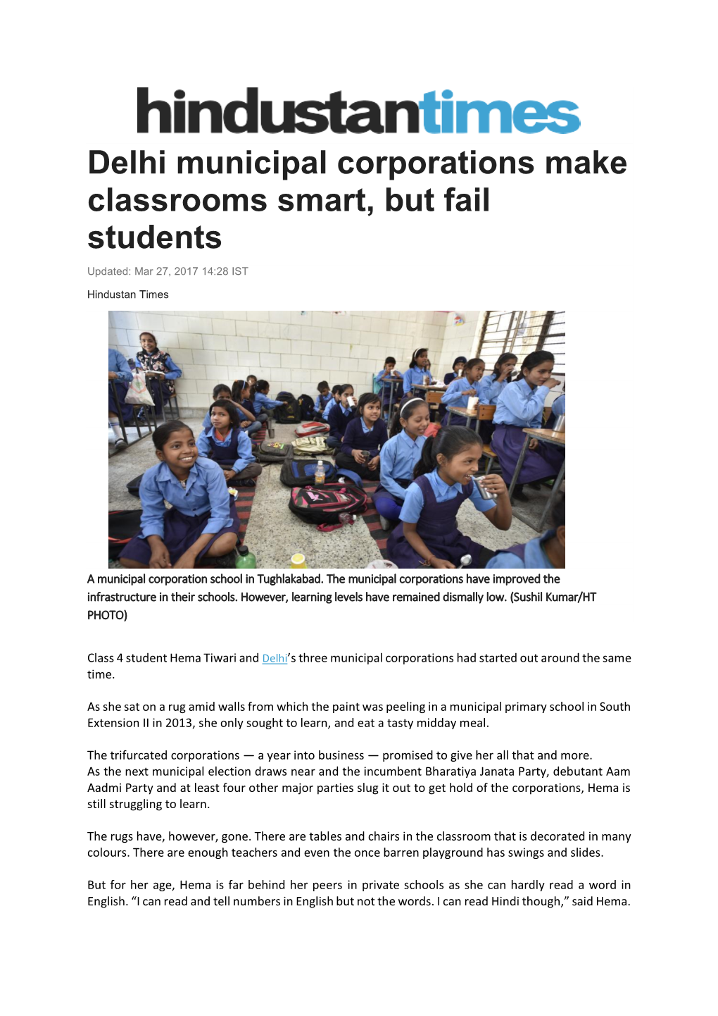 Delhi Municipal Corporations Make Classrooms Smart, but Fail Students