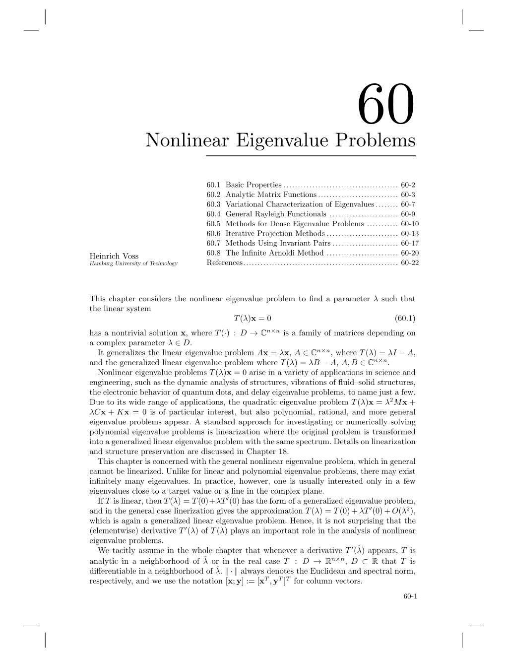 Nonlinear Eigenvalue Problems