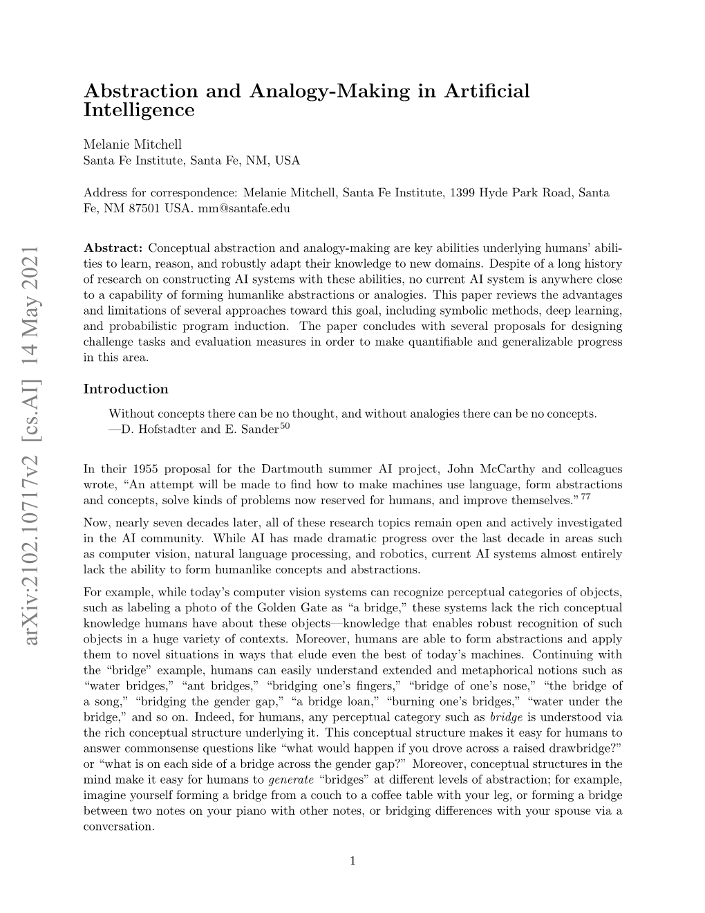 Arxiv:2102.10717V2 [Cs.AI] 14 May 2021 Them to Novel Situations in Ways That Elude Even the Best of Today’S Machines