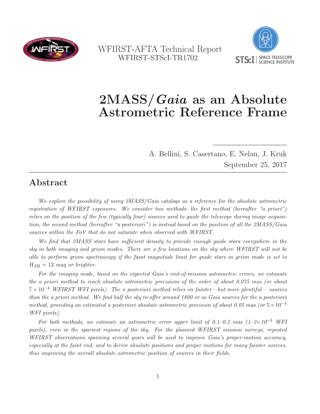 2MASS/Gaia As an Absolute Astrometric Reference Frame