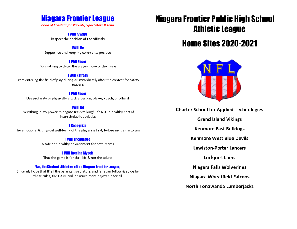 Niagara Frontier Public High School Athletic League Home Sites