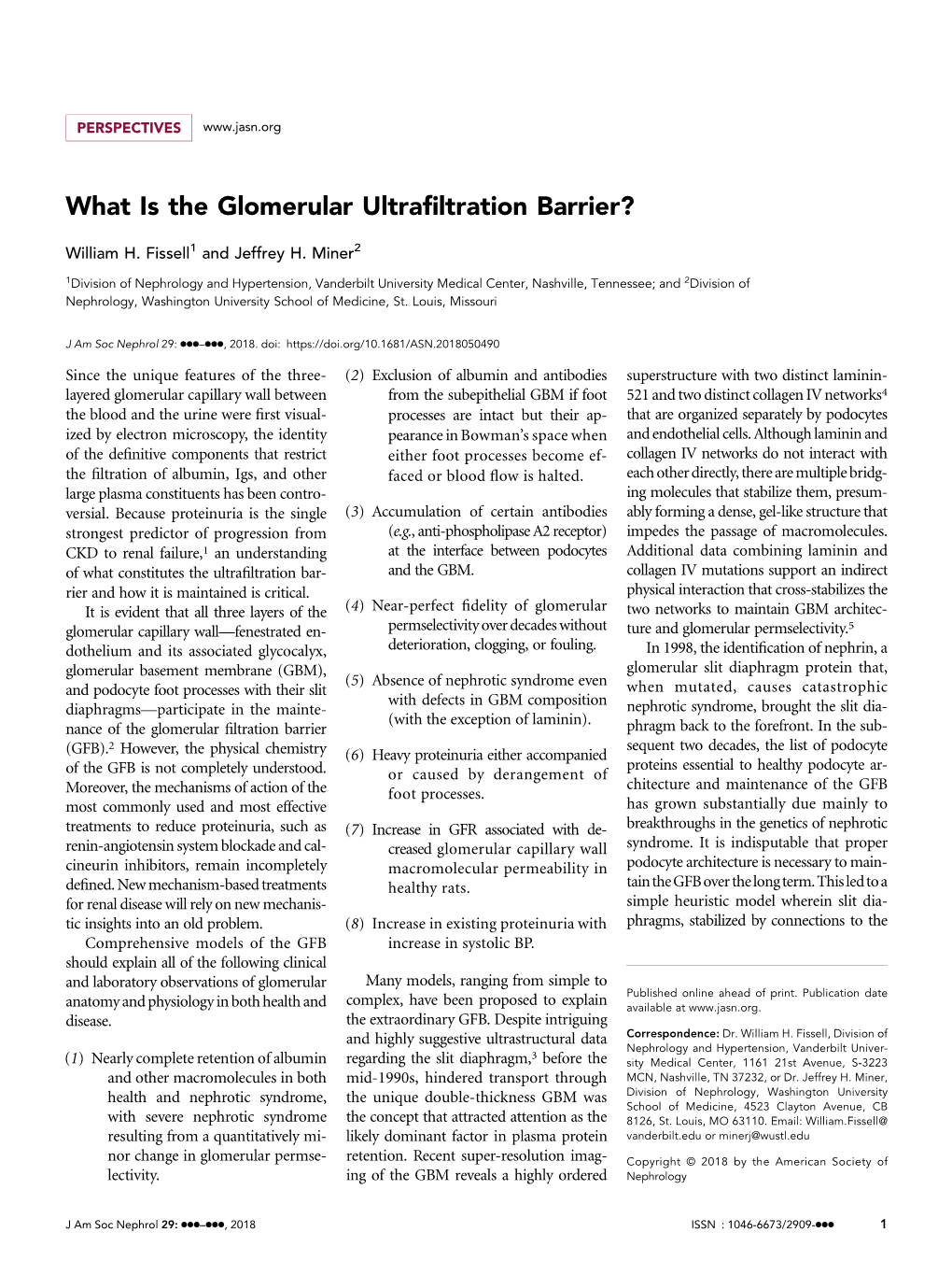 What Is the Glomerular Ultrafiltration Barrier?