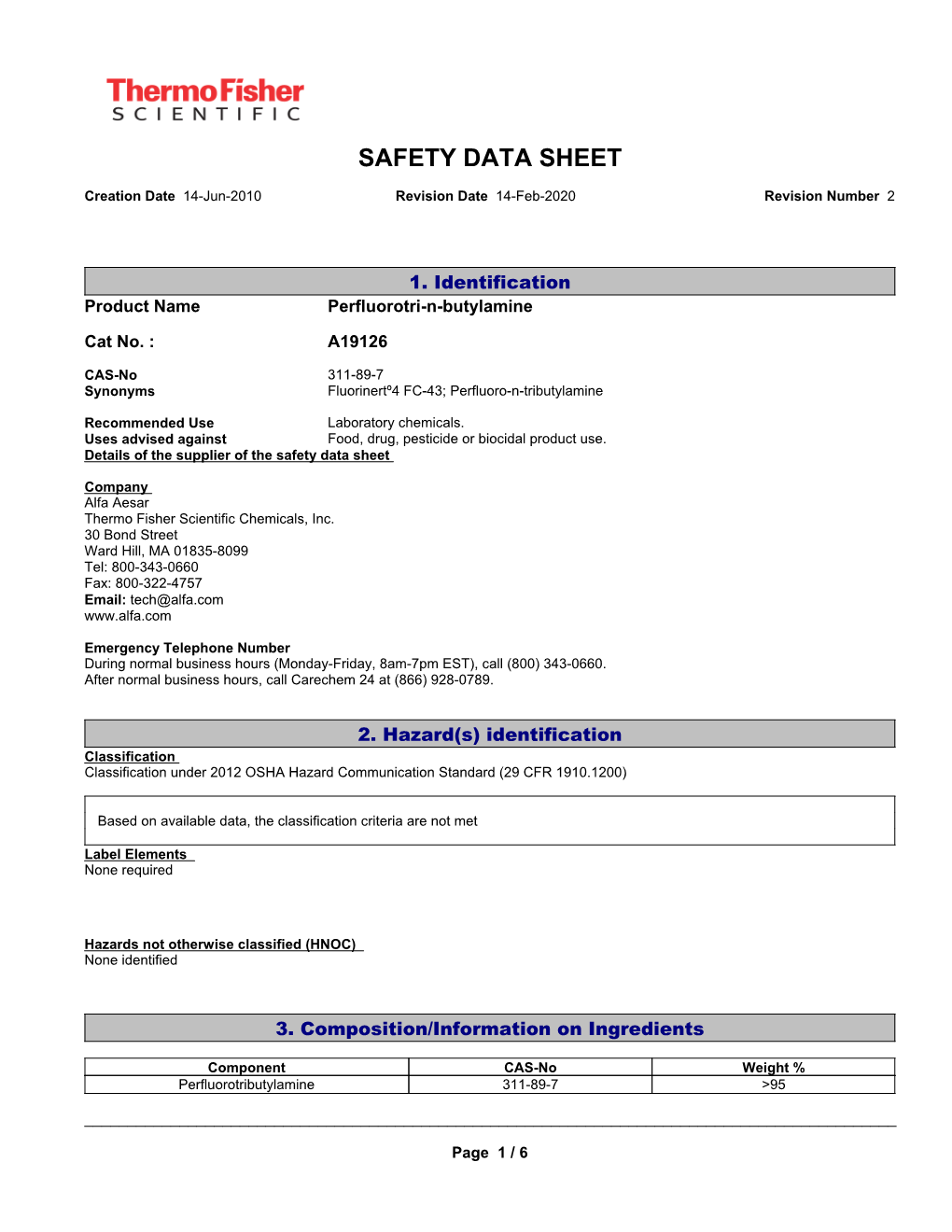 Safety Data Sheet