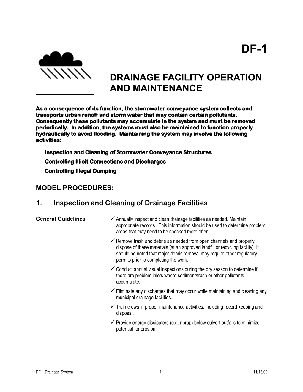 Drainage Facility Operation and Maintenance