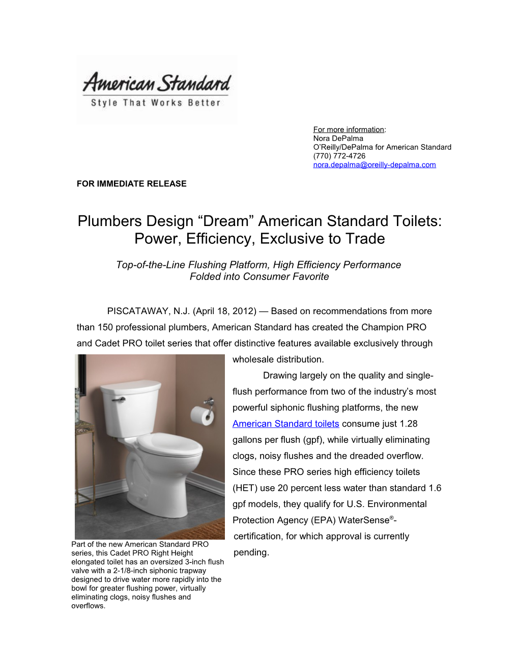 Plumbers Design Dream American Standard Toilet: Power, Efficiency Exclusive to Trade 3 - 3 - 3 s1