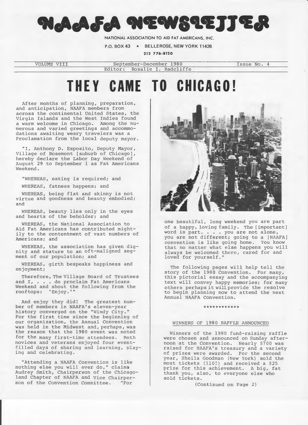 December 1980 Newsletter