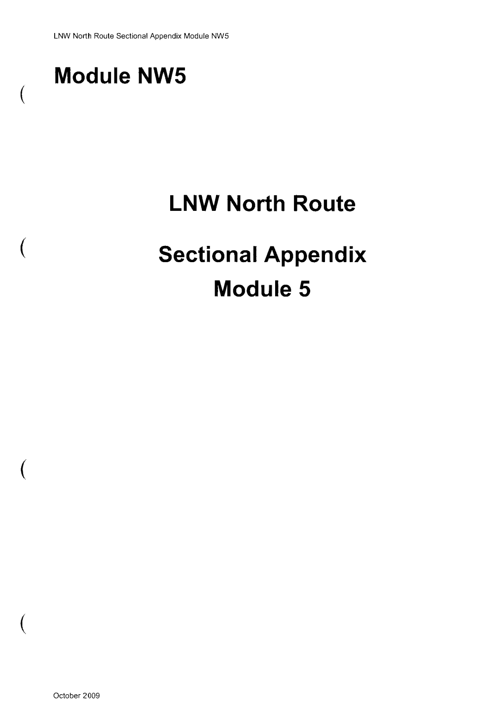 C Module NW5 C S E C T I O N a L Appendix LNW North Route Module 5
