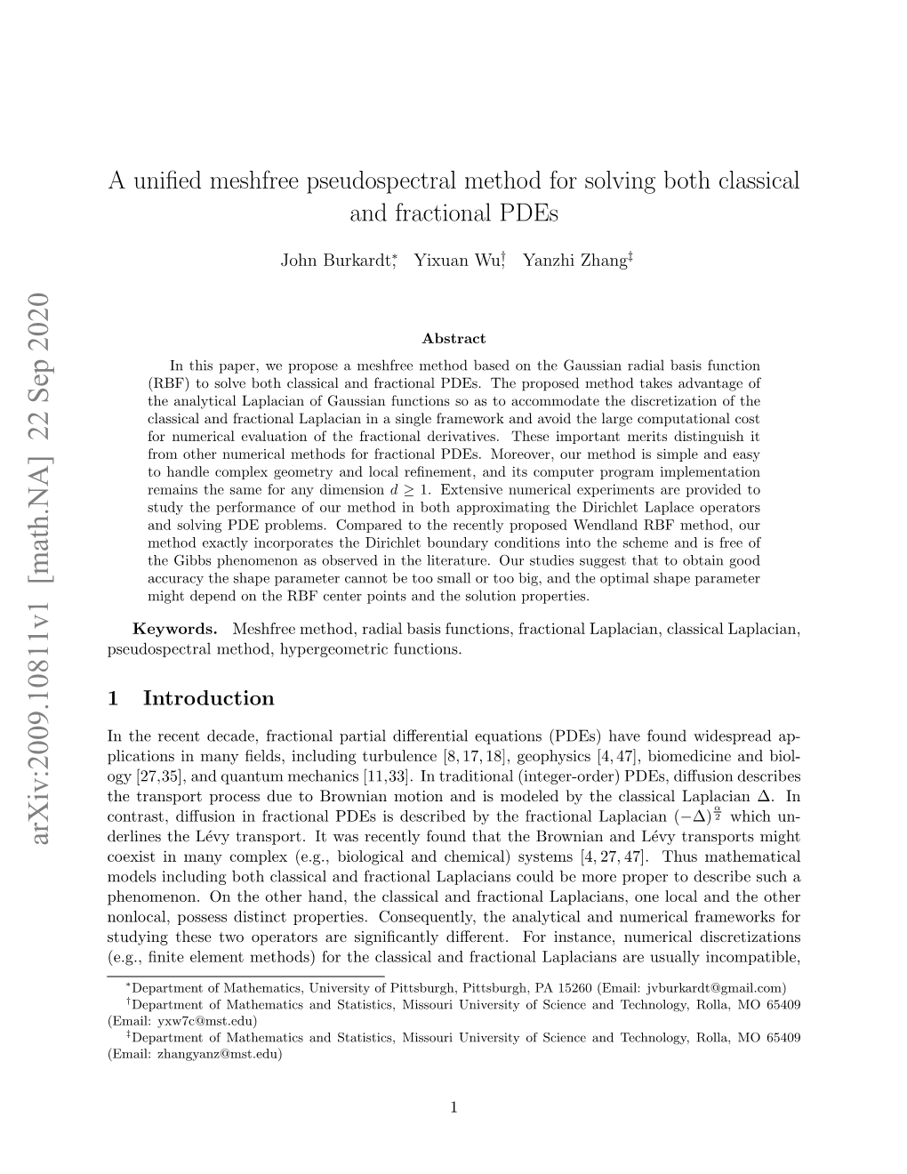 A Unified Meshfree Pseudospectral Method for Solving Both Classical