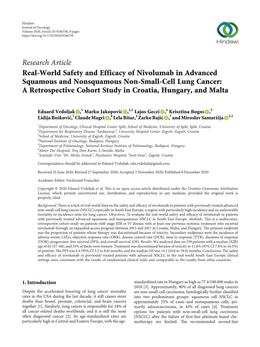 Real-World Safety and Efficacy of Nivolumab in Advanced Squamous