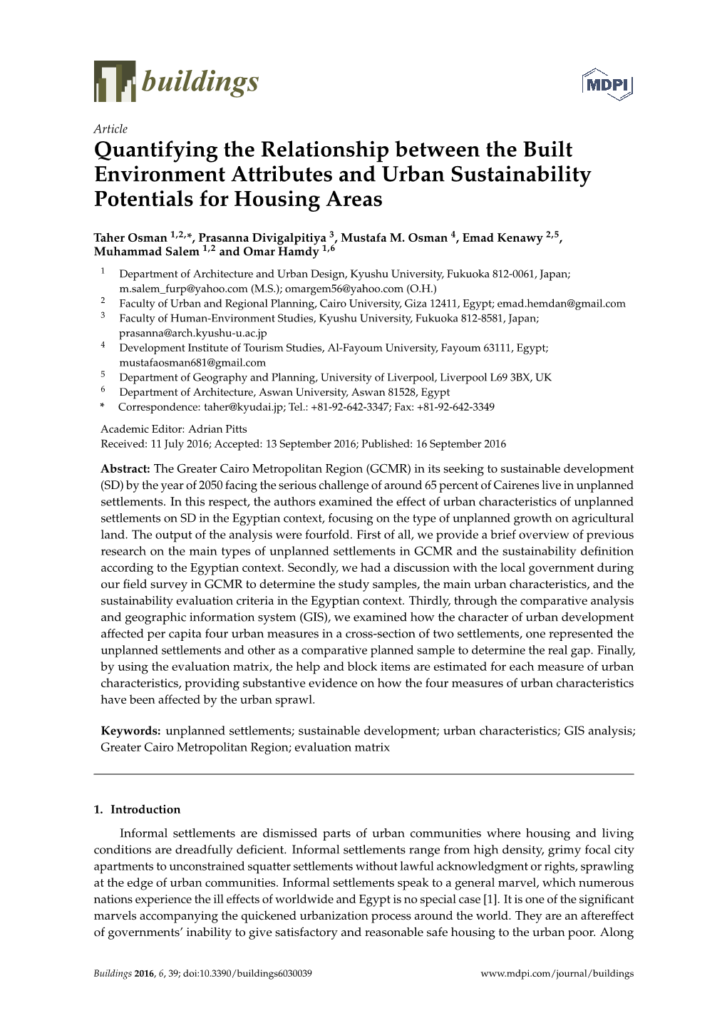 Quantifying the Relationship Between the Built Environment Attributes and Urban Sustainability Potentials for Housing Areas