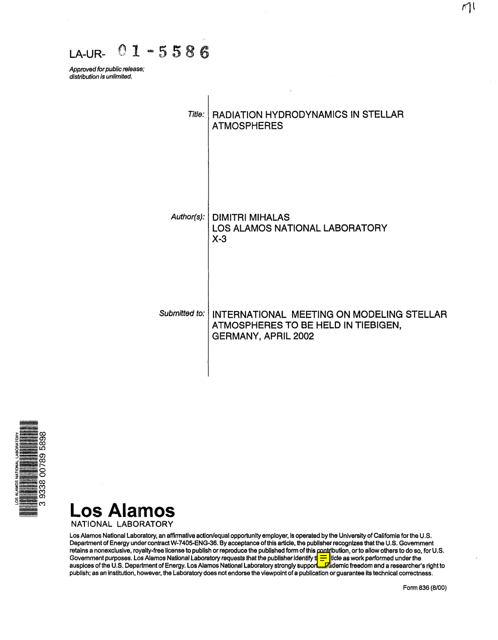 LOS ALAMOS NATIONAL LABORATORY X-3