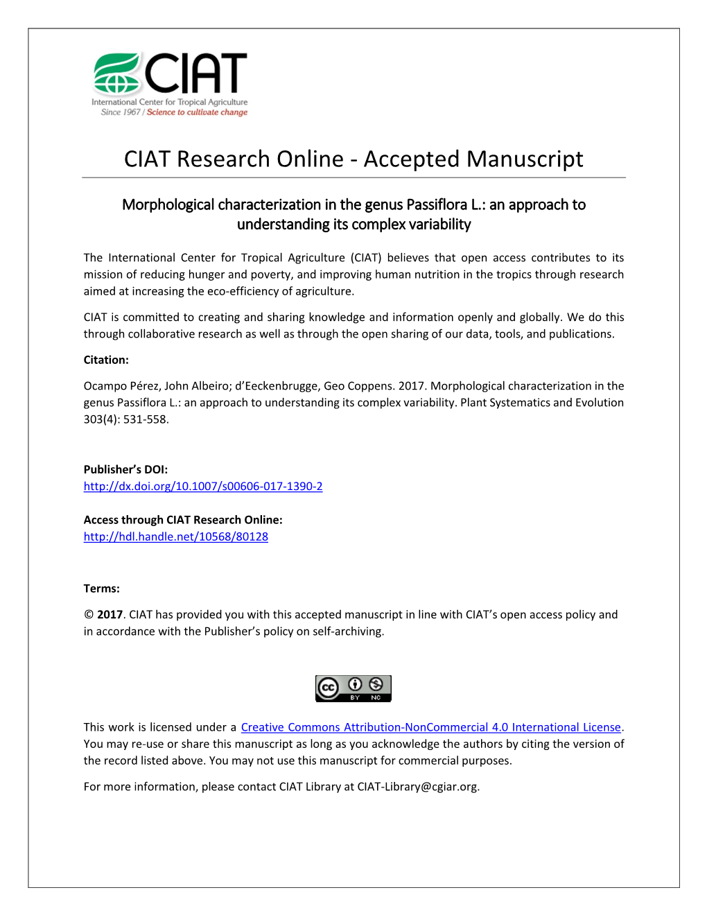 CIAT Research Online - Accepted Manuscript