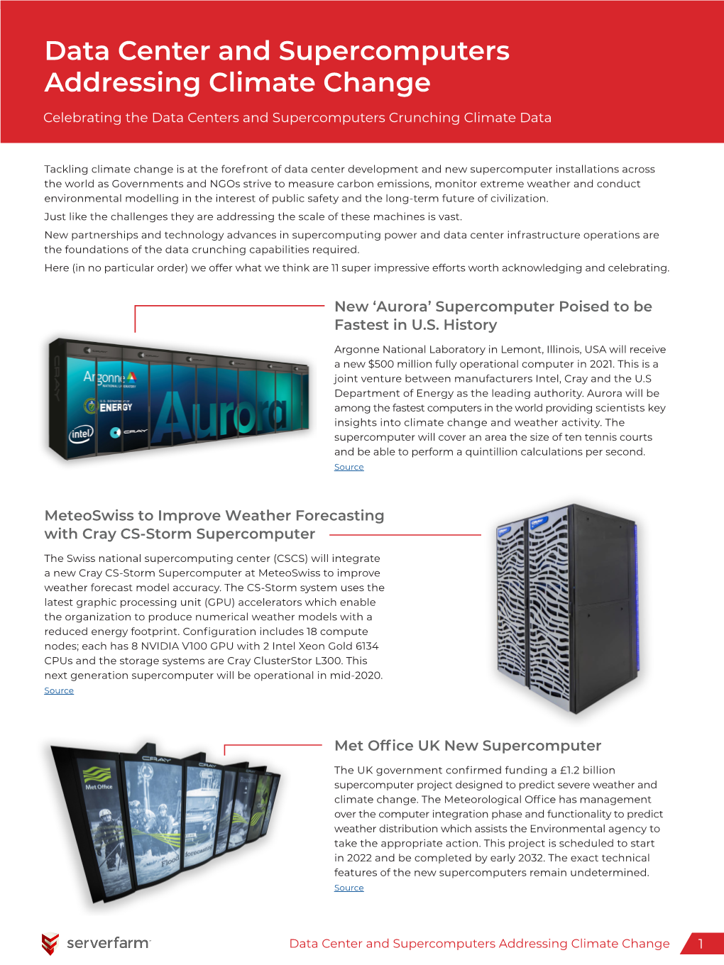 Data Center and Supercomputers Addressing Climate Change