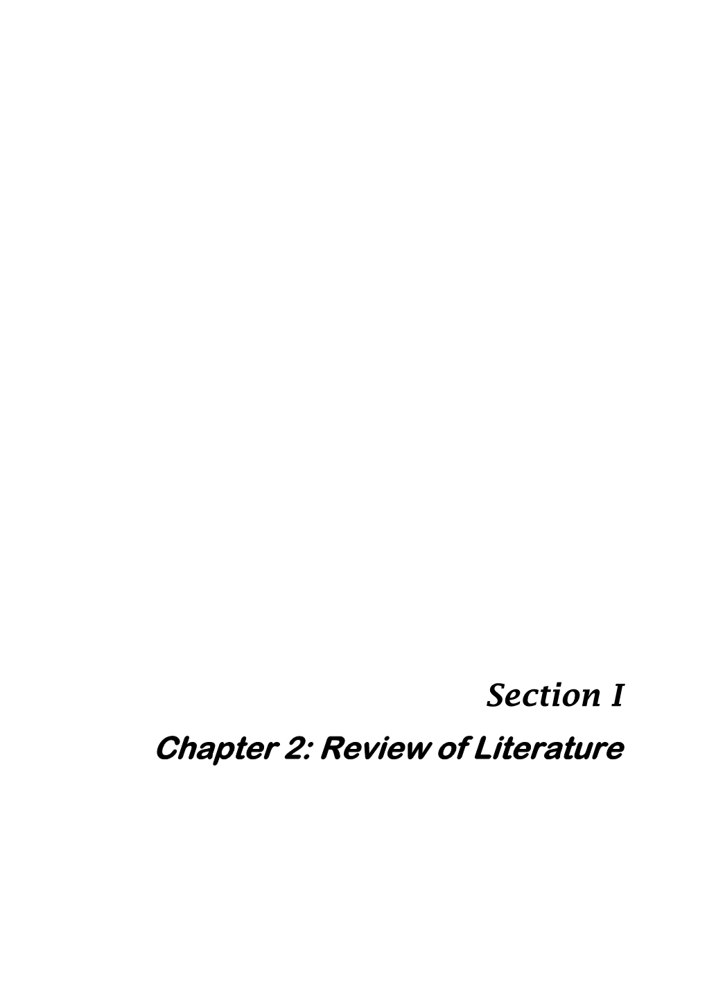 Chapter 2: Review of Literature