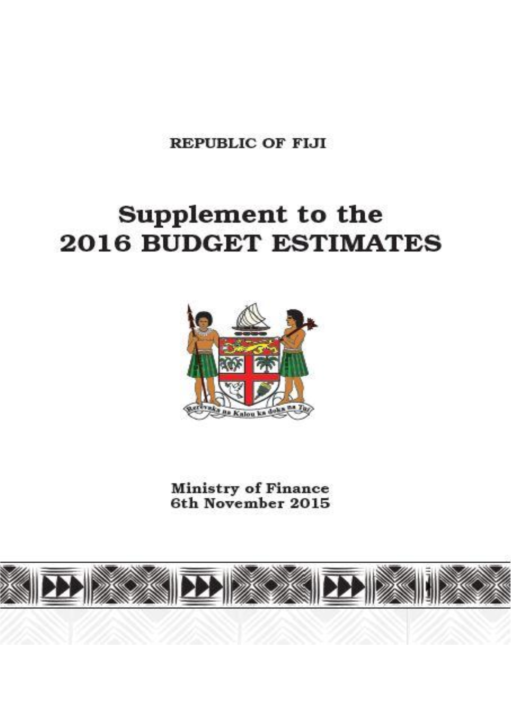 2016 BUDGET ESTIMATES INDEX Page No