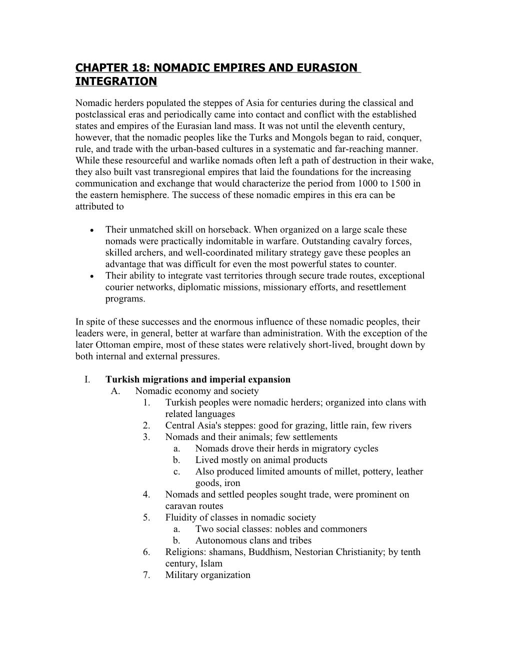 Chapter 18: Nomadic Empires and Eurasion Integration