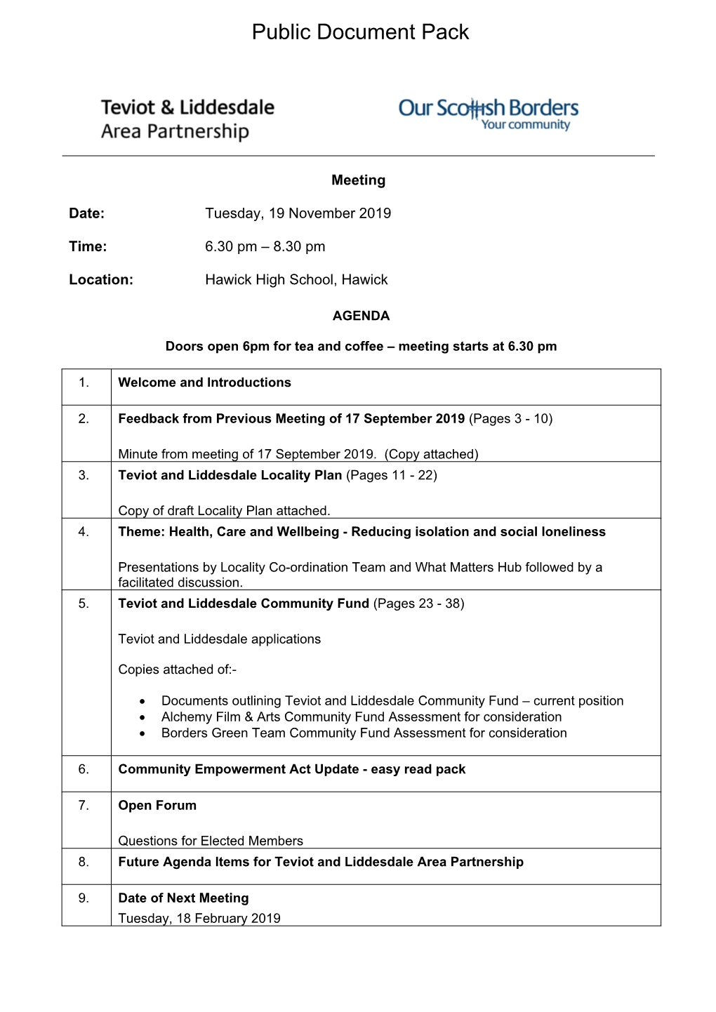 (Public Pack)Agenda Document for Teviot