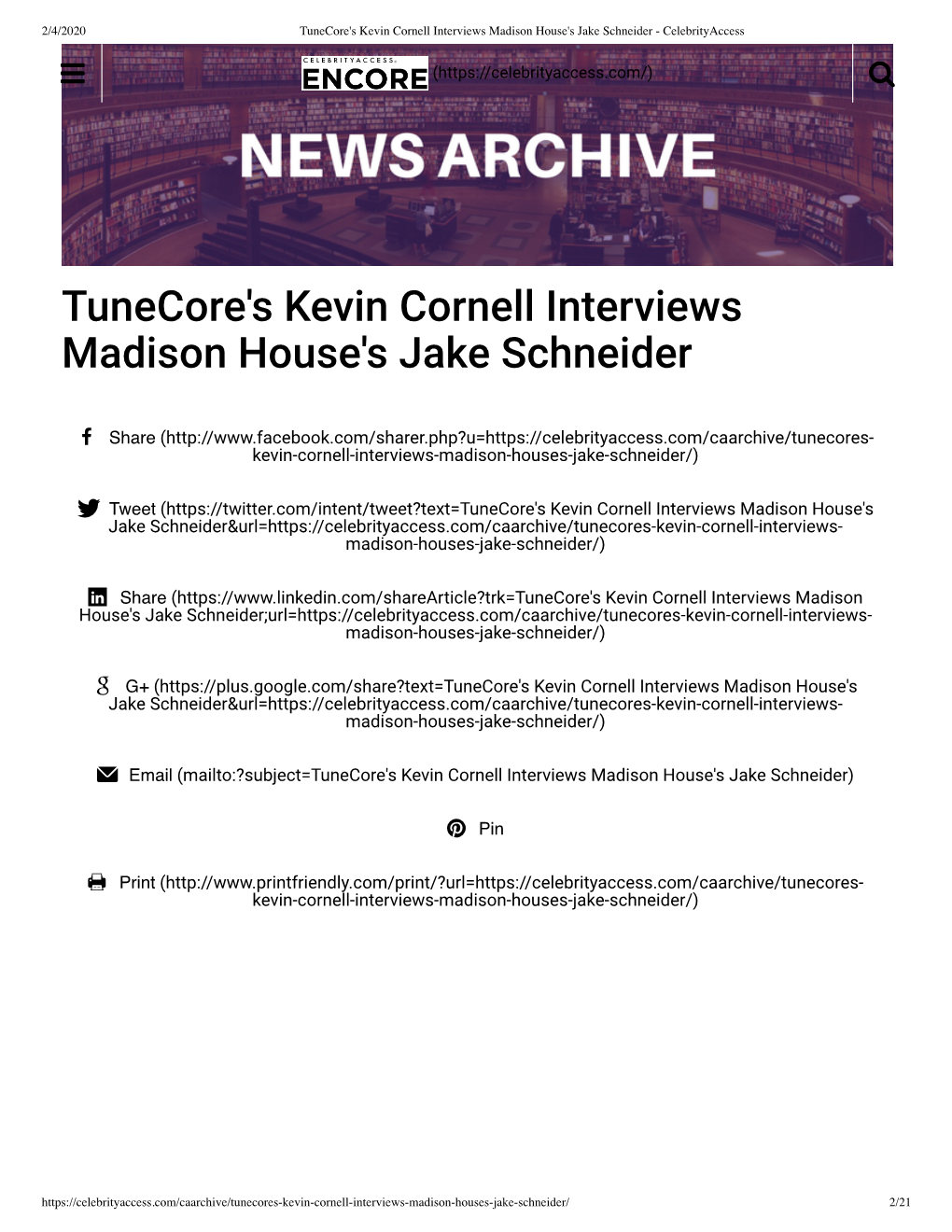 Tunecore's Kevin Cornell Interviews Madison House's Jake Schneider - Celebrityaccess