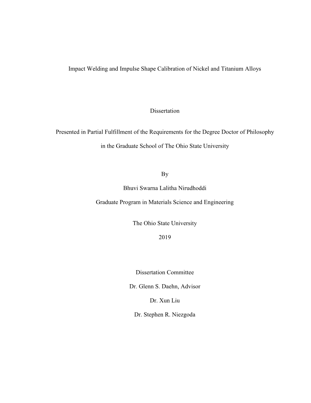 1 Impact Welding and Impulse Shape Calibration of Nickel and Titanium