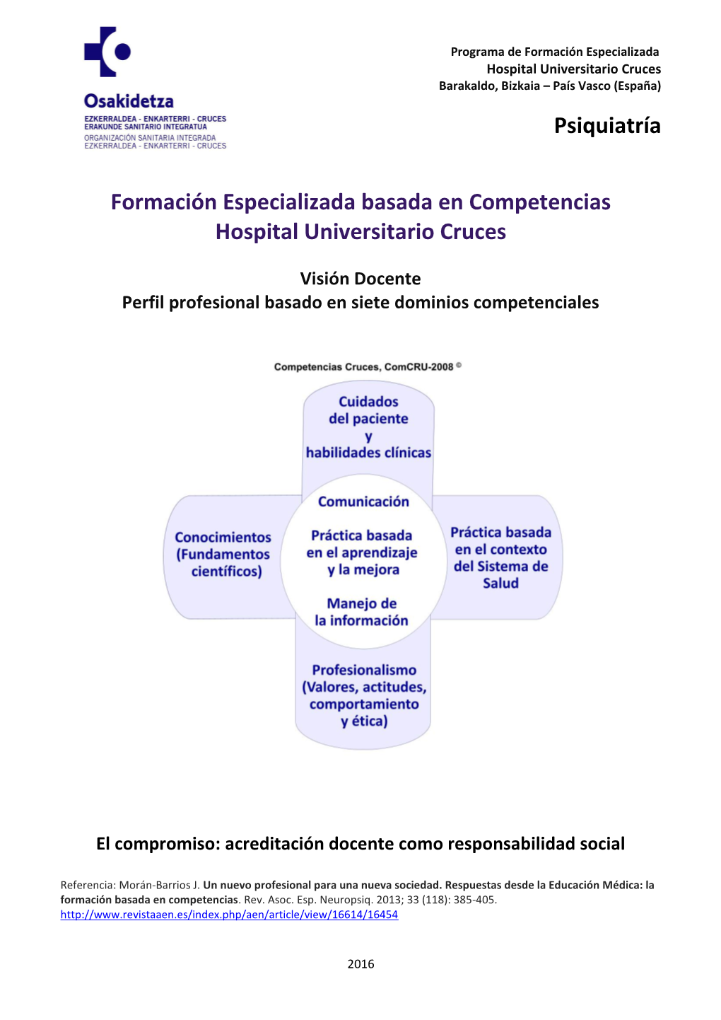 Psiquiatría Formación Especializada Basada En Competencias Hospital