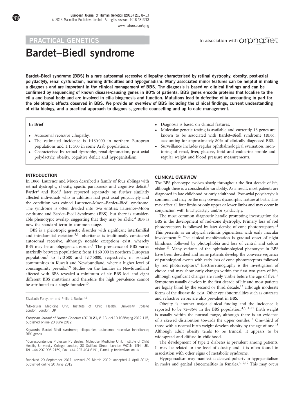 Biedl Syndrome