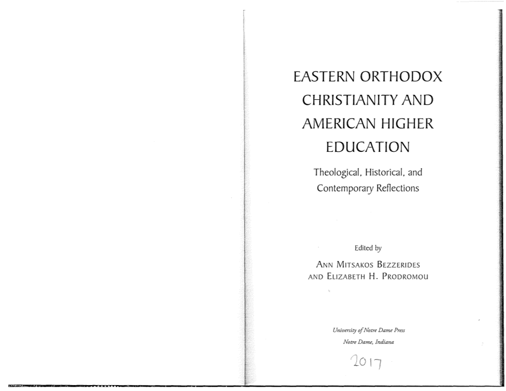 Eastern Orthodox Christianity and American Higher Education
