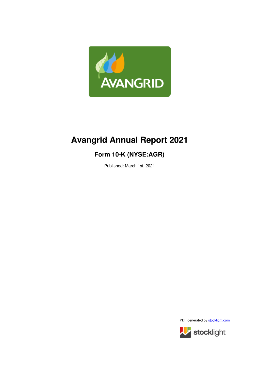 Avangrid Annual Report 2021