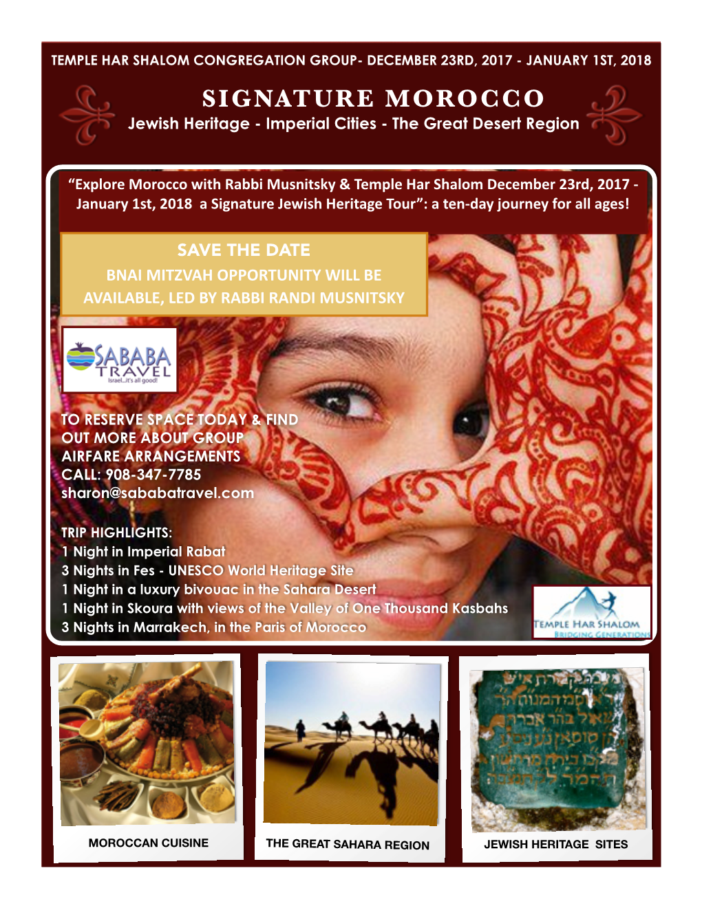 SIGNATURE MOROCCO Jewish Heritage - Imperial Cities - the Great Desert Region