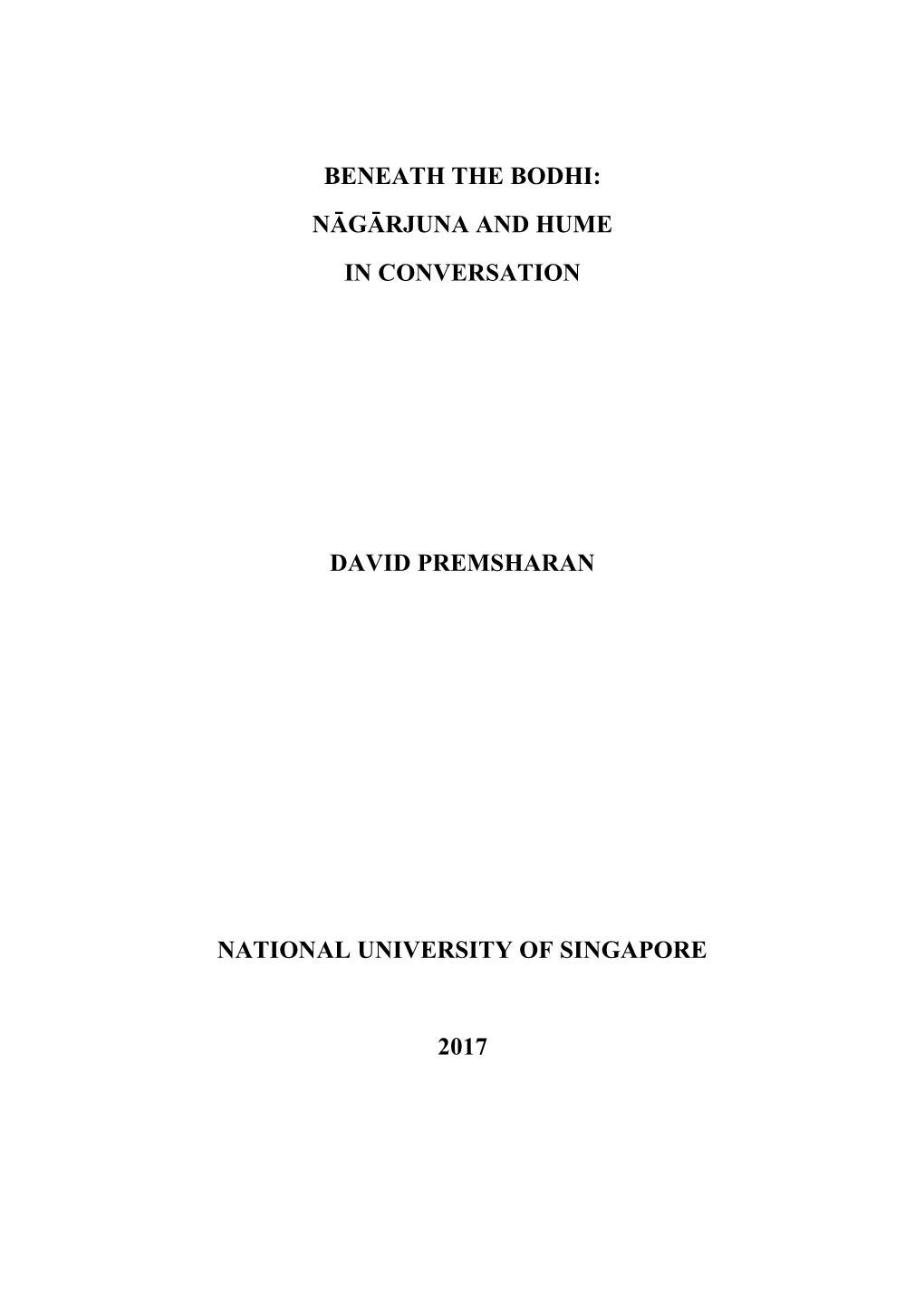 Beneath the Bodhi: Nāgārjuna and Hume in Conversation