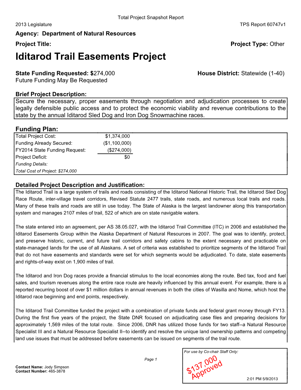 Iditarod Trail Easements Project