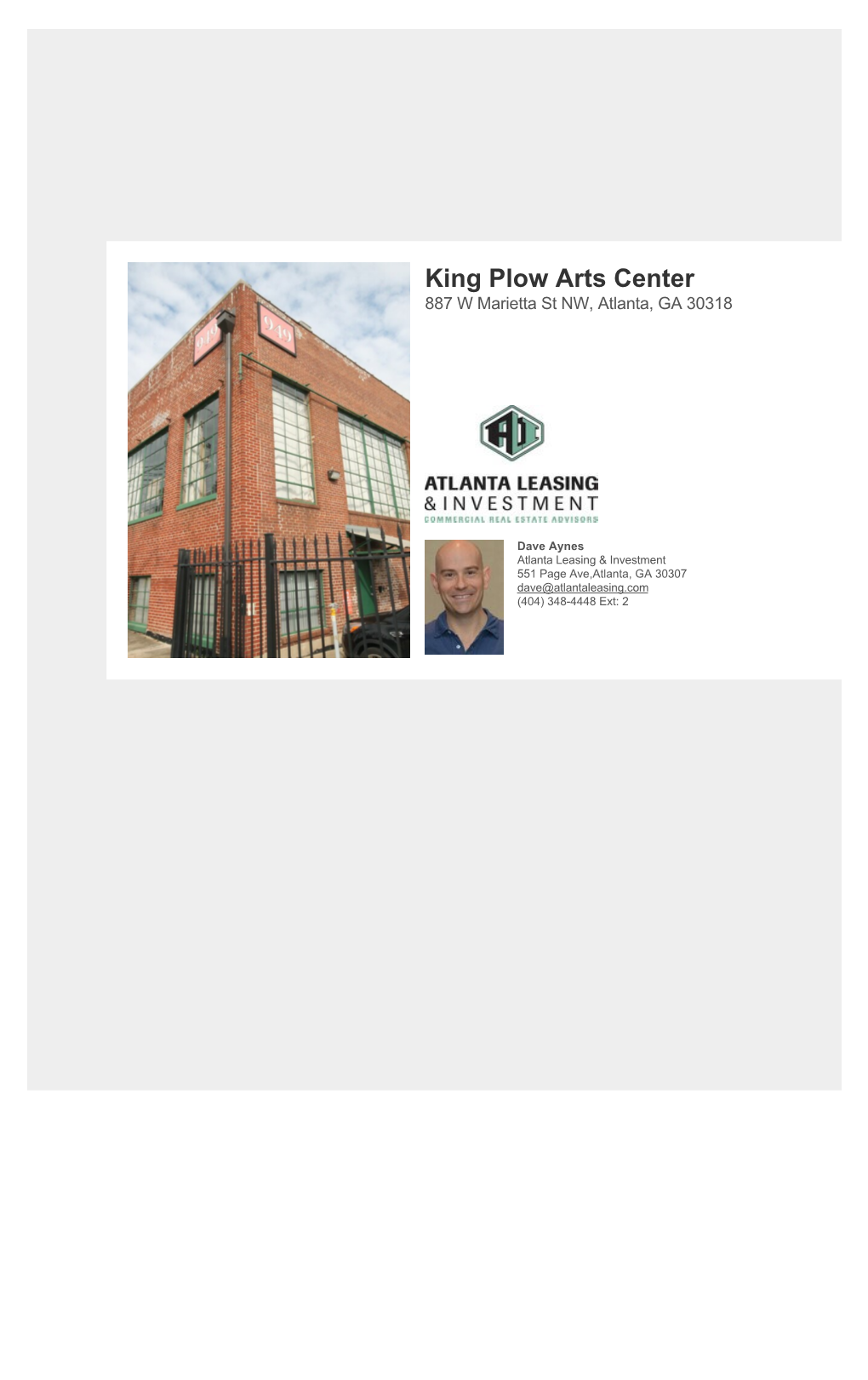 King Plow Arts Center 887 W Marietta St NW, Atlanta, GA 30318