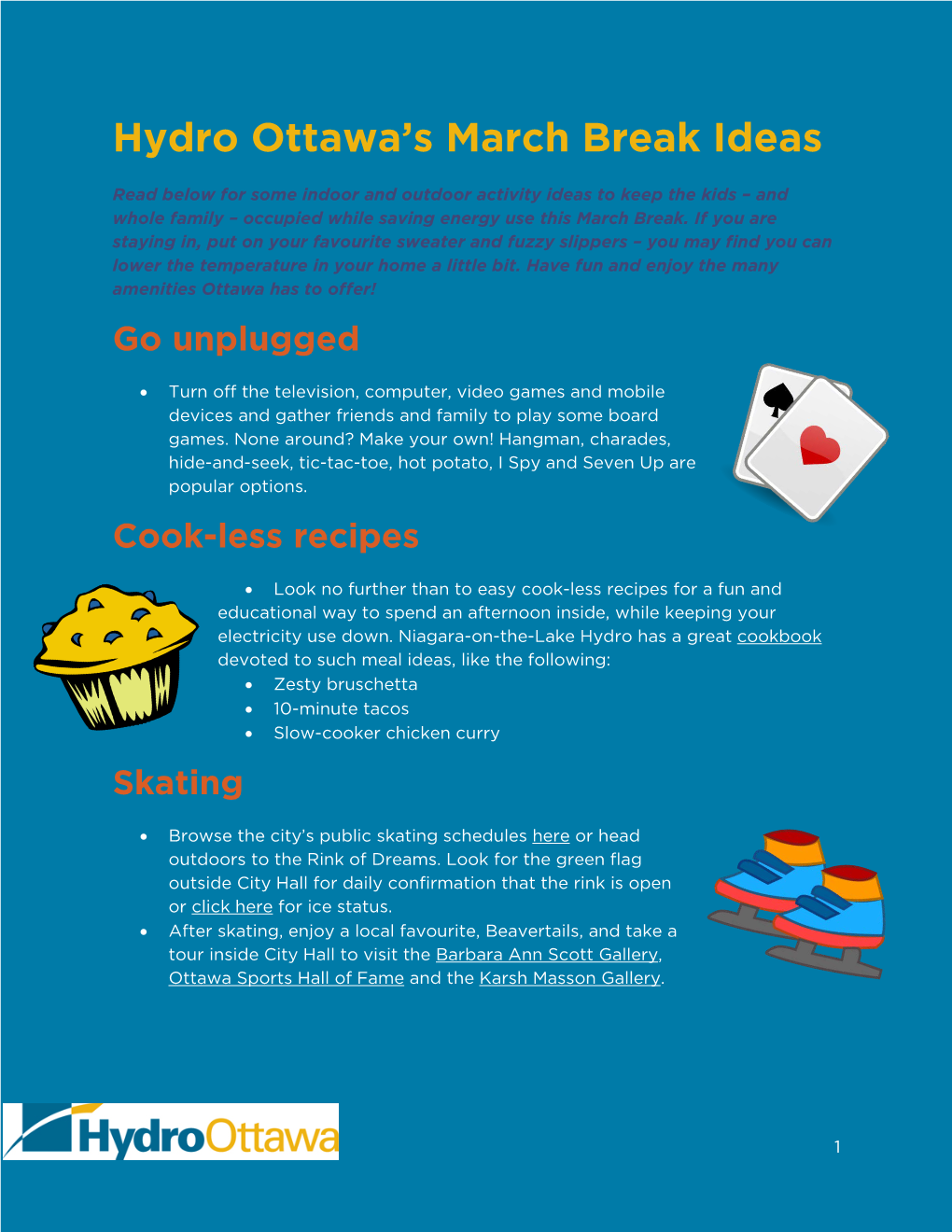 Hydro Ottawa's March Break Ideas