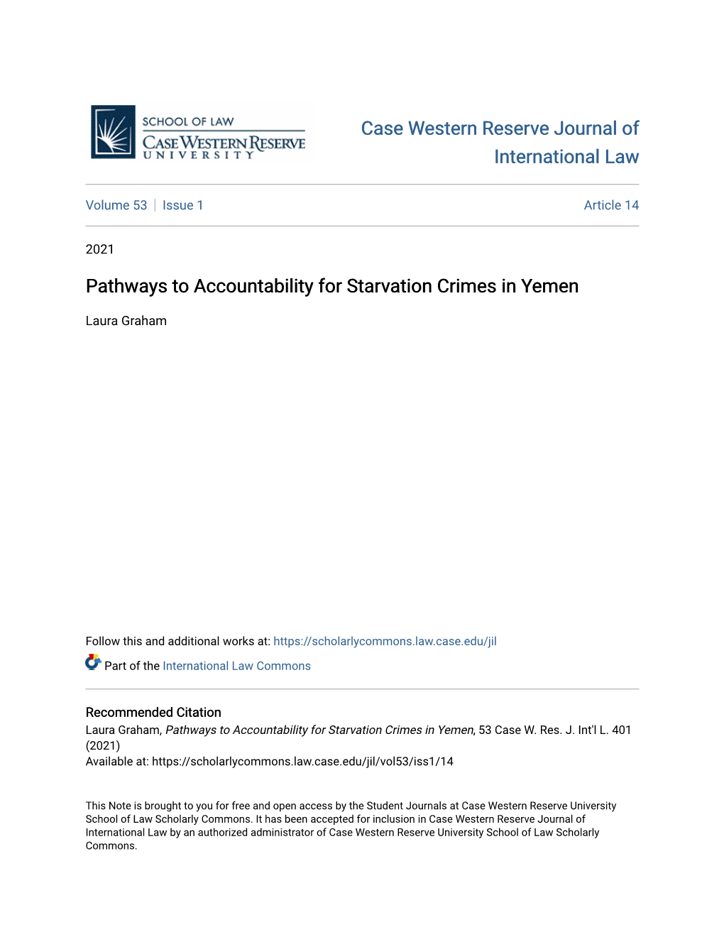 Pathways to Accountability for Starvation Crimes in Yemen