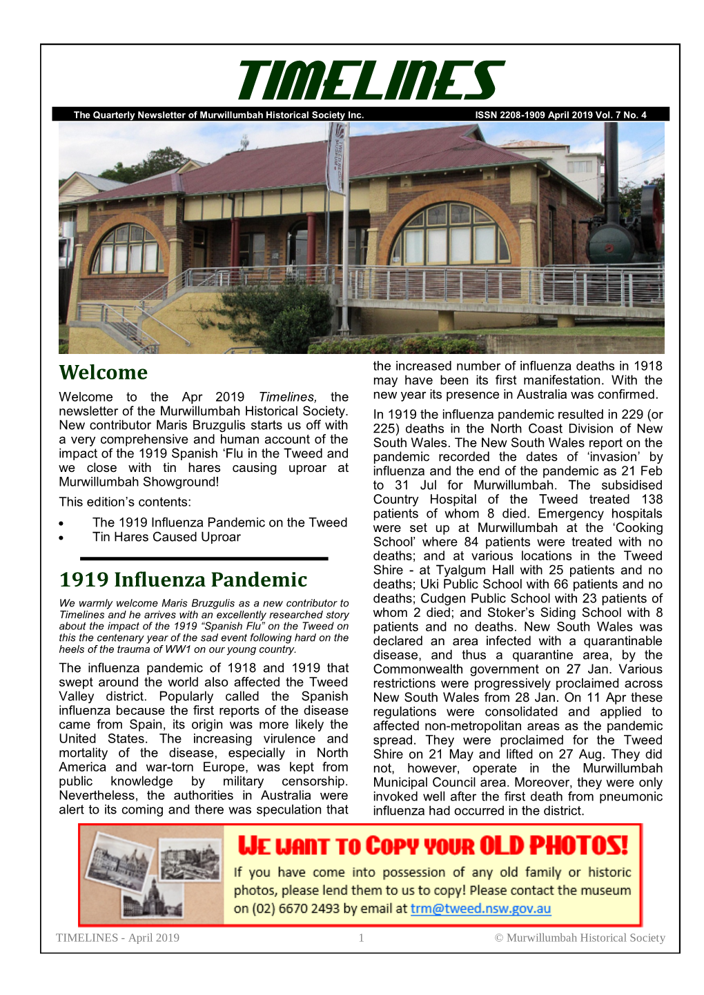 TIMELINES the Quarterly Newsletter of Murwillumbah Historical Society Inc