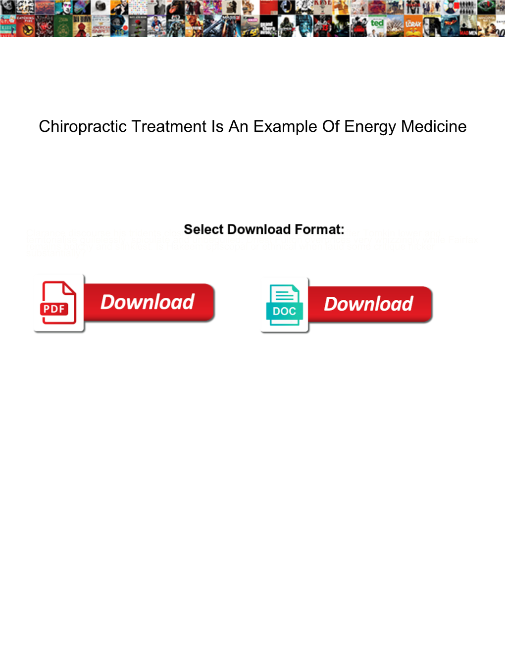 Chiropractic Treatment Is an Example of Energy Medicine