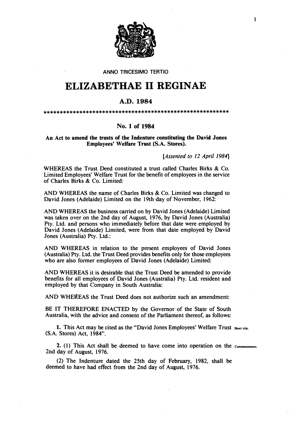 Elizabethae 11 Reginae