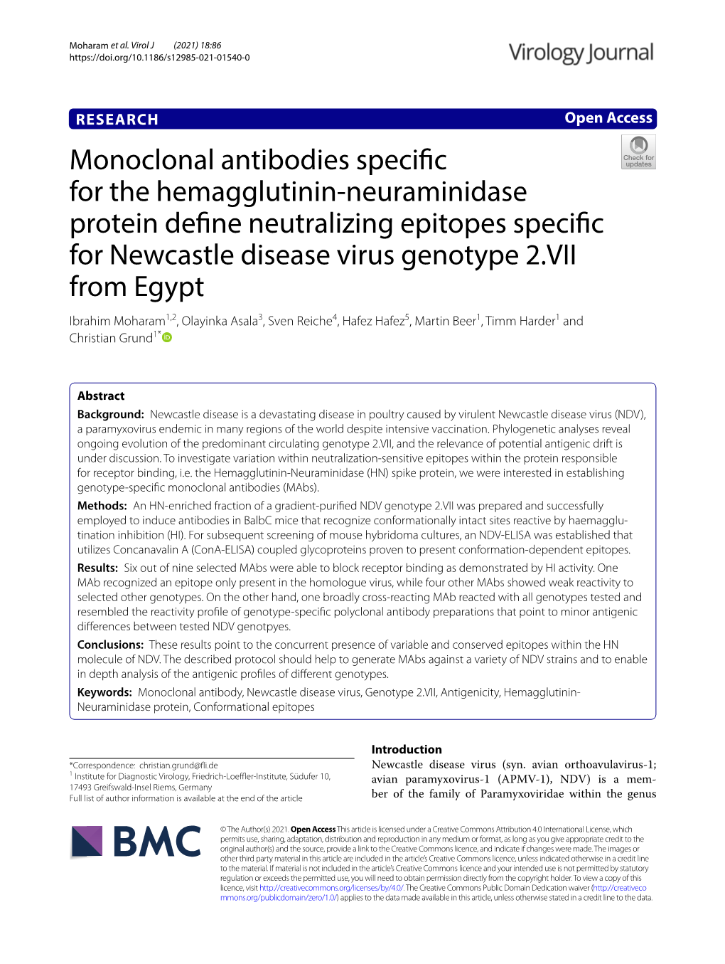 Monoclonal Antibodies Specific for the Hemagglutinin-Neuraminidase