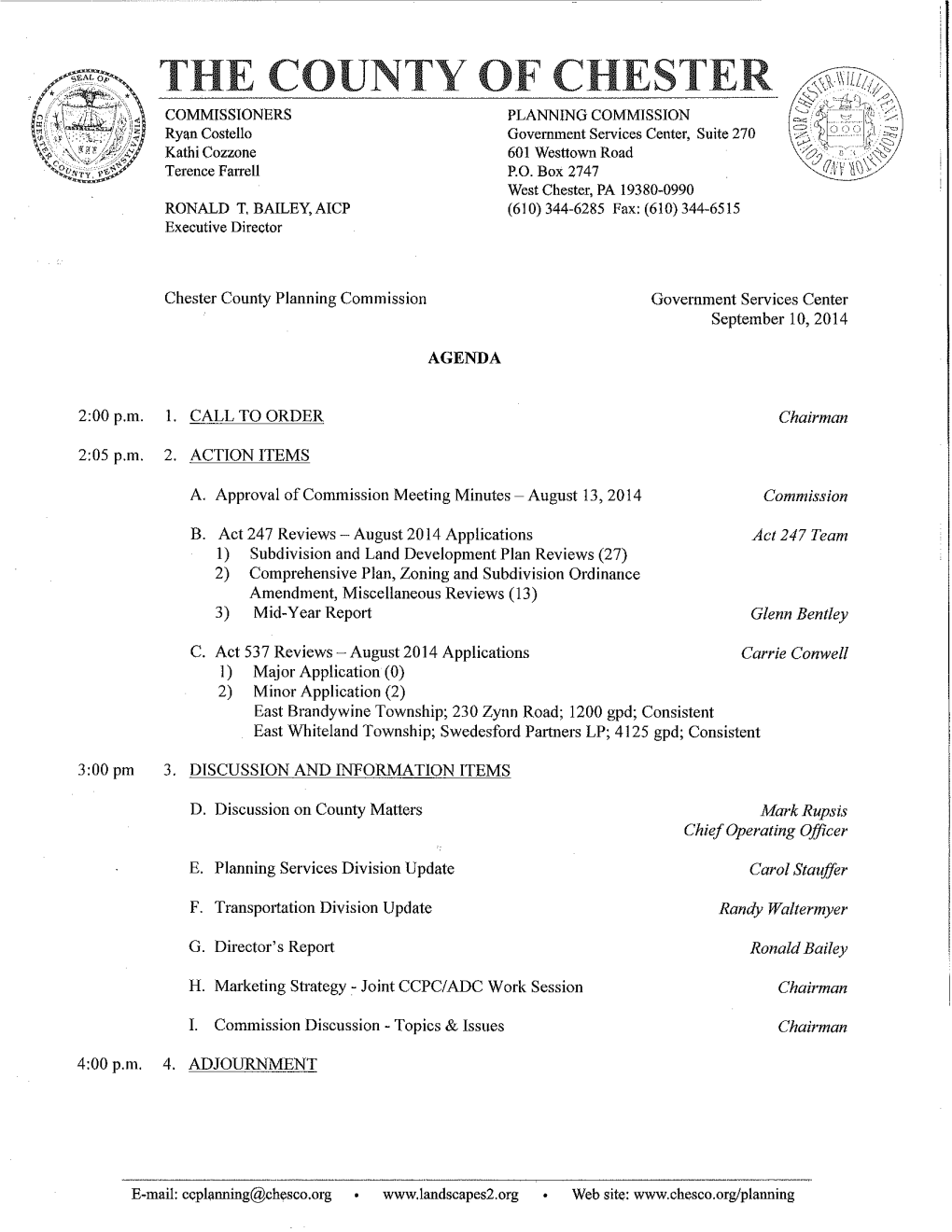 September 2014 Planning Commission Meeting