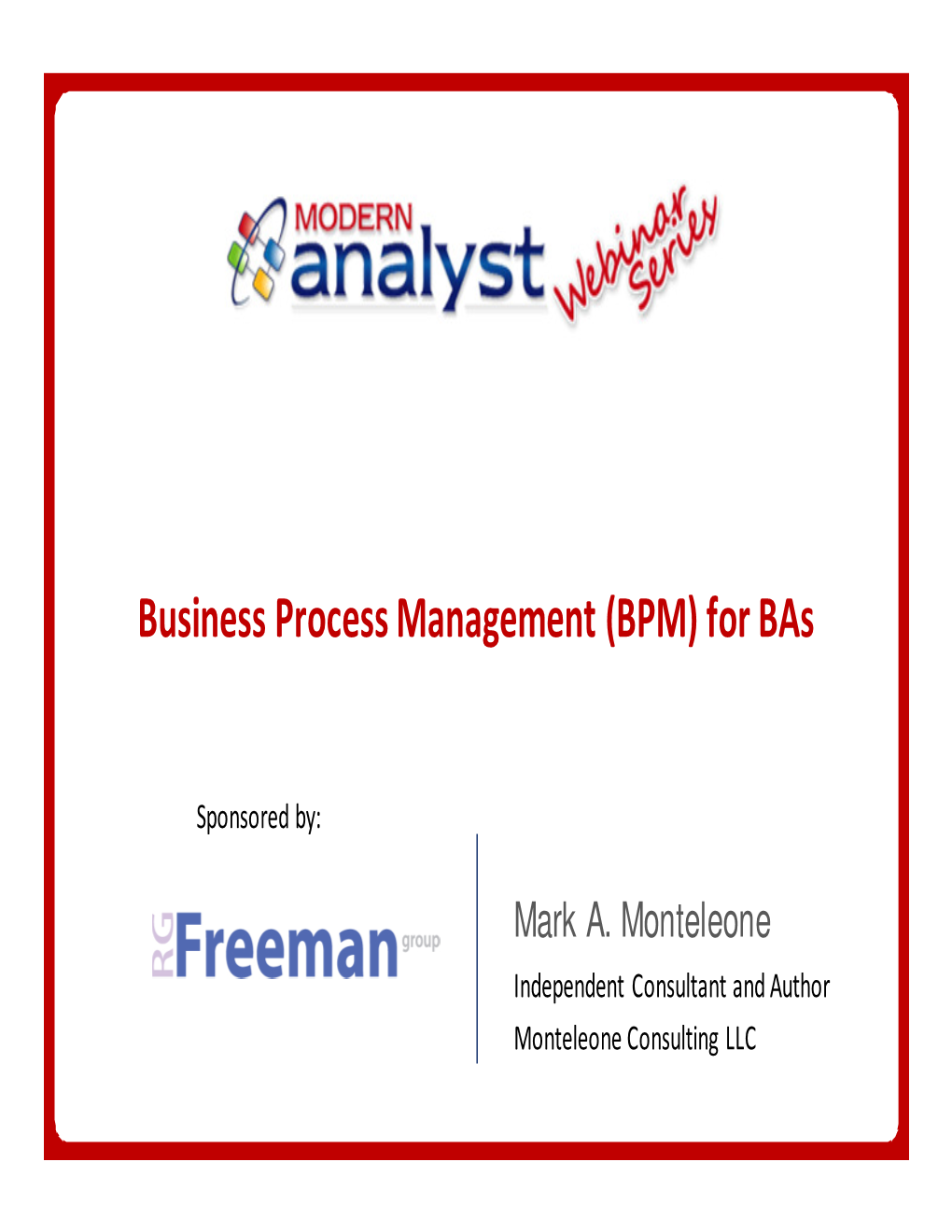 Business Process Management (BPM) for Bas