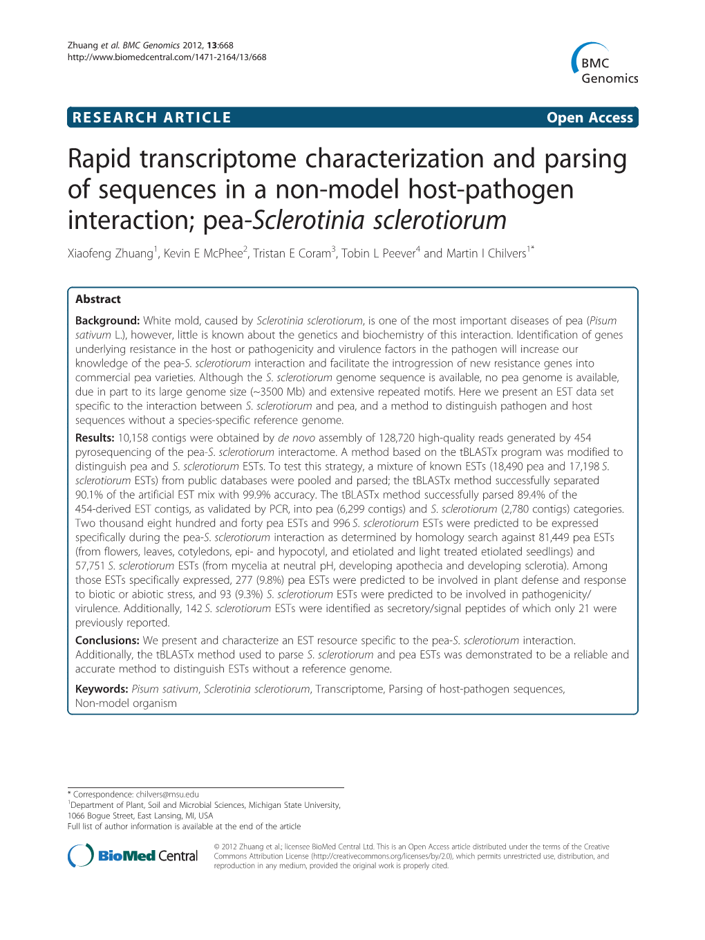 Rapid Transcriptome Characterization and Parsing Of