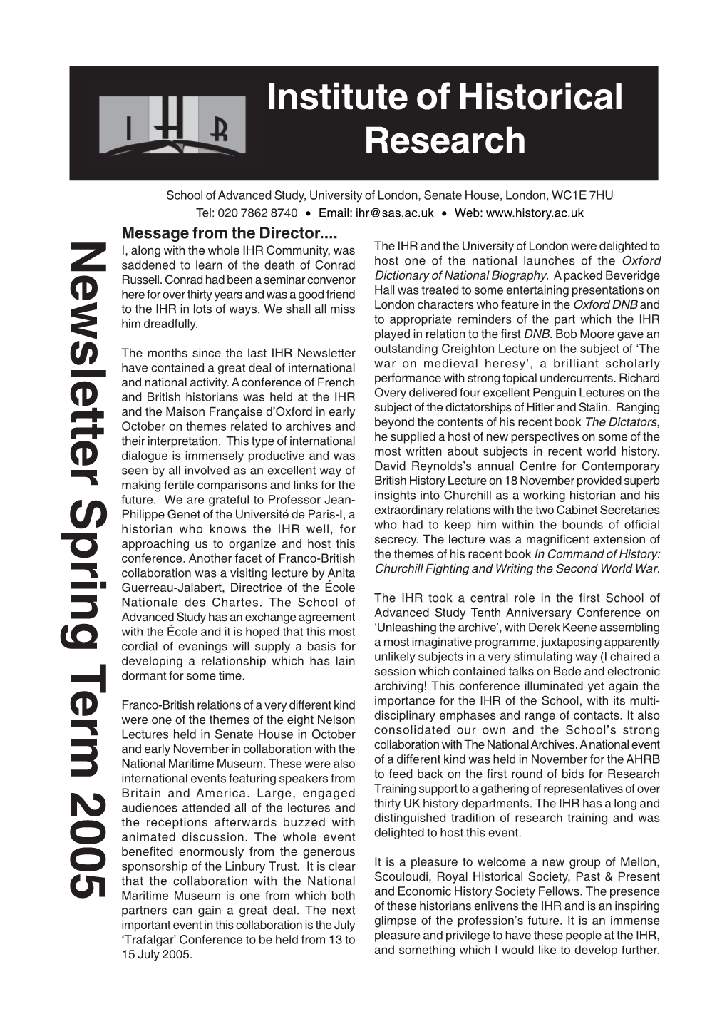 Newsletter S Pring Term 2005