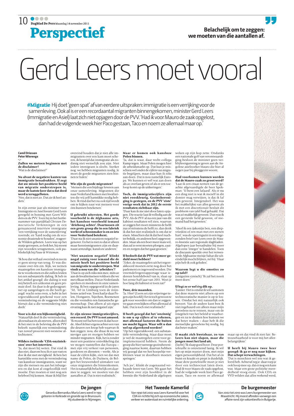 Interview Met Minister Gerd Leers