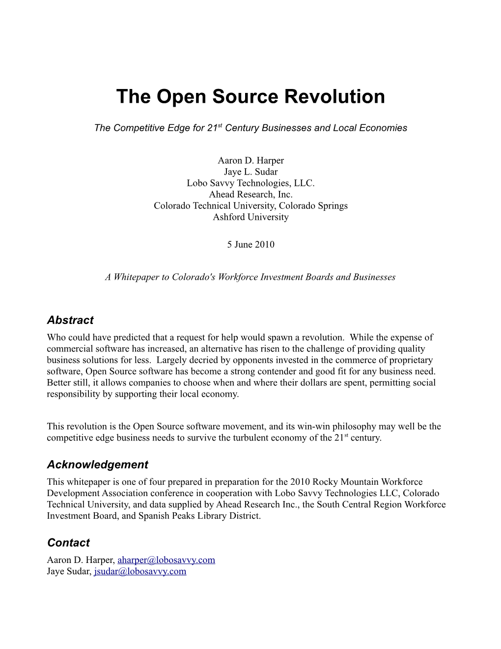 The Open Source Revolution
