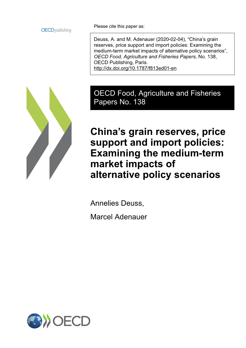 China's Grain Reserves, Price Support and Import Policies