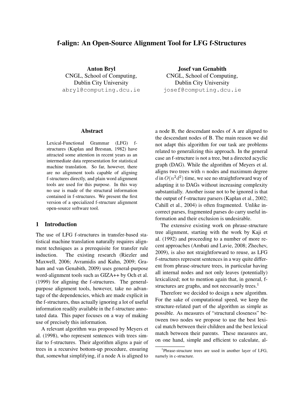 An Open-Source Alignment Tool for LFG F-Structures