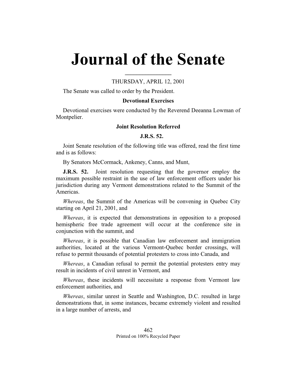 The Senate Was Called to Order by the President s2